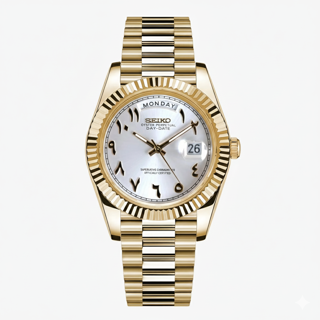 Seikojust | Daydate Yellow Gold - White Arabic